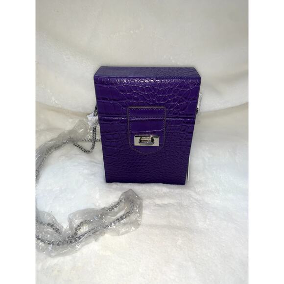 NWT Snob Essentials Audrey Jewel Box Purple Crossbody Secure Clasp Closure - Picture 1 of 10
